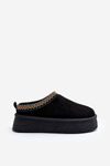 Slippers with Thick Sole in Black Eco Suede Sylva