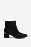 Women's Suede Boots on Heel Black Mebassa
