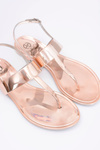 Lu Boo | Mirror Sandals Gold Pink Flip Flops II-GAT Nora
