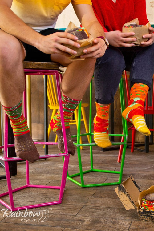 Rainbow Socks Burger Vege Socks 2 Pairs