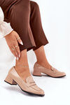 Lacquered Low Heel Pumps Nude Selenith