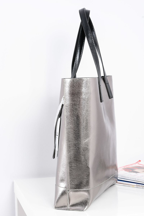 Large Silver Women's Shopper Bag + Smaller Handbag