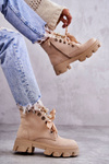 Suede Warm Boots With Pearls Beige Roco 