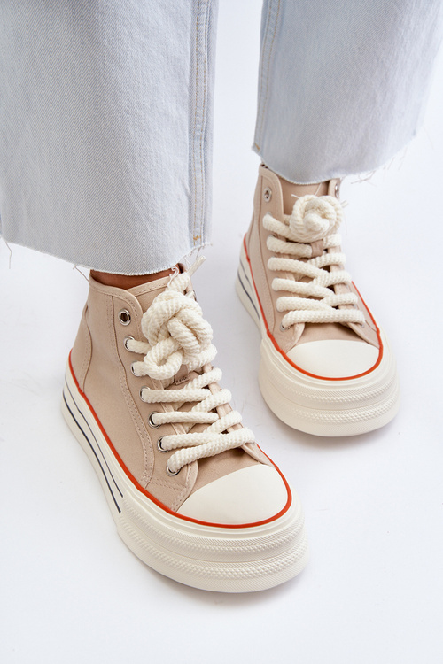 Women's Platform Sneakers Beige Aineri