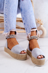 Espadrilles Sandals On The Platform Blue Jeannie
