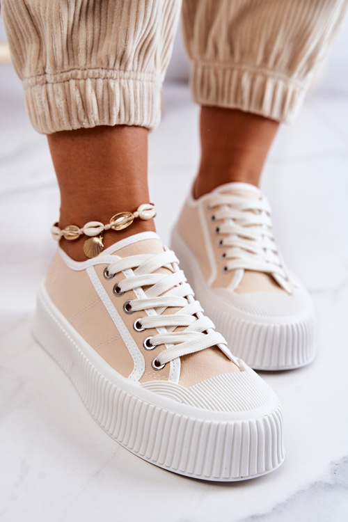 Low Sneakers On Platform Beige Mischa 