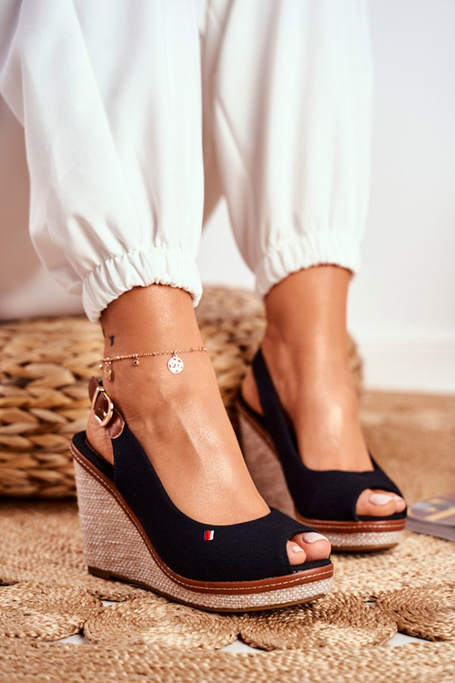 Sandals On A Braided Wedge Black Tommy