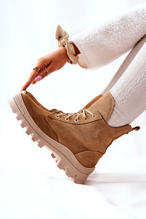 Padded Suede Boots Trappers Camel Annabeth