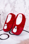 Children's Christmas Slippers With Penguin Red Let It Snow