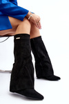 Women's Boots with Hidden Wedge Black Pattia