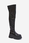 Knee High Boots On A Massive Platform Black Zinera