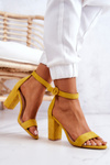 Suede Sandals On A Bar Yellow Hattie 