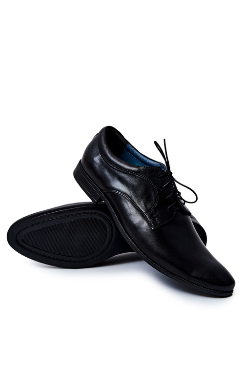Men's Elegant Bednarek Shoes Leather Black Gaspare