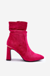 Suede Ankle Boots Fuchsia Mellamene