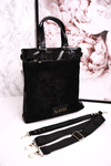 Shopper Bag With Detachable Strap LAURA BIAGGI Suede Black