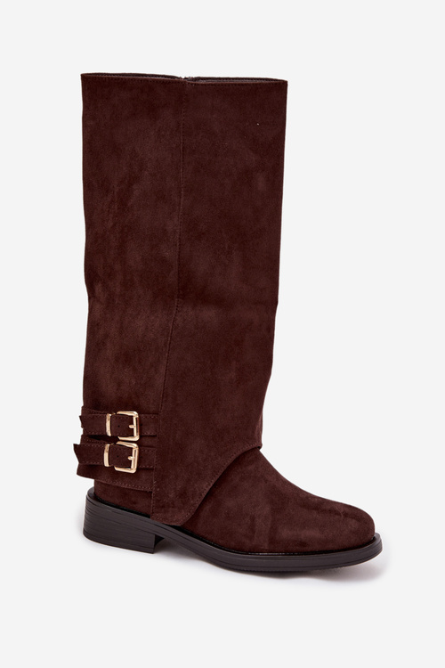 Insulated Women's Boots with Buckles Chocolate Umbria