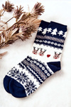 Socks Christmas pattern Navy and white