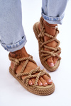 Women's Fashionable Braided Sandals Beige Tiffanie
