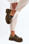 Women's Velvet Moccasins with Decoration Dark Green Wendreda