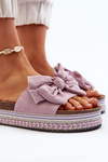 Women's Platform Sandals with Bow Purple Evatria