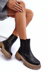 Chunky Lined Boots Ankle Boots Big Star MM274606 Black