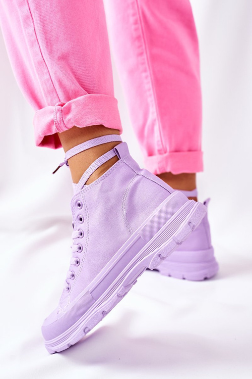 High Sneakers On A Chunky Sole Purple Trissy