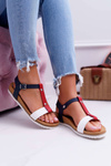 Women's Flat Profiled Sandals 8SD35-0306 Colorful Dubi