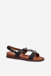 Women's Flat Sandals With Decorations Sergio Leone SK072H Black