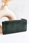 Large Leather Wallet With Magnet Green Nereva