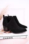 Women's Boots With A Cut On Block Heel Suede Black Lawrence
