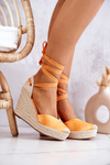Espadrilles Sandals On A Wedge Orange Terrific