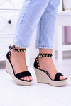 Women's Black Sandals On Anchor Espadrilles Coco