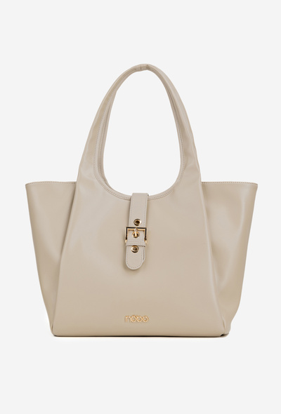 Shopper bag with clip NOBO BAG6010-015 Light beige