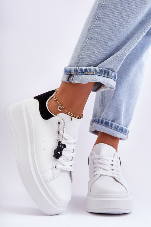 Women's Sport Shoes On Massive Platform White-Black Mariell