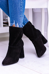 Black High Stiletto Suede Booties Laura Messi 1857