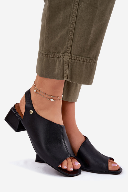 Damskie Sandały Na Obcasie Czarne Maciejka 06975-01