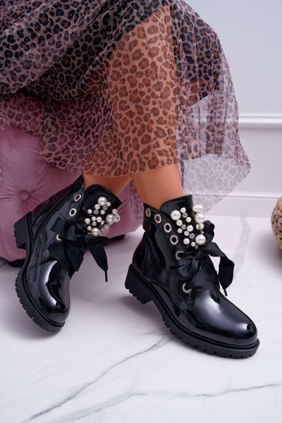 Women's Shoes With Pearls Warmed Ribbon Sia