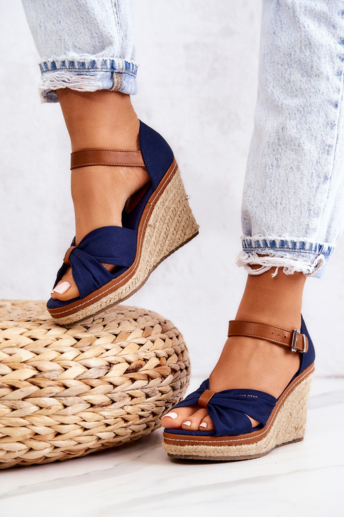 Women's Sandals On Wedge Big Star JJ274938 Navy blue