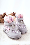 Children's Warm-up Snow Boots Grey and pink Shirinell