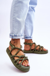 Women's Fashionable Braided Sandals Green Tiffanie