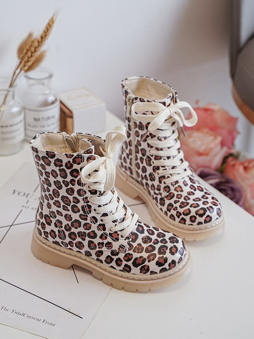 Children's Zip-Up Insulated Boots Beige-Brown Dolida