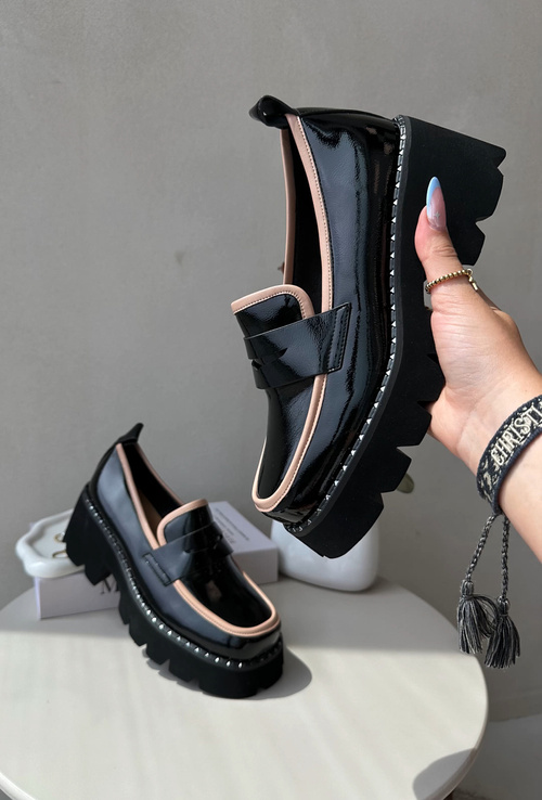 Women's Leather Moccasins D&A MR870-32 Black