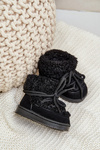 Warm Children's Lace-up Snow Boots Black Asija