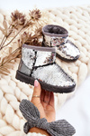 Children's Warmed Snowboots With Sequins Silver Shard