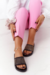 Women's Rubber Slippers With Sequins Black Tonya