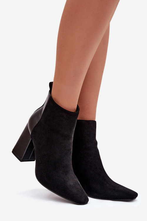 Women's Ankle Boots With Heel Lining Black Maloria