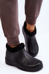 Women's Slip-On Warm Rain Boots Black Izera