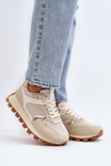 Buty Sportowe Sneakersy Damskie Beżowe Ralita C2145