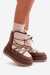 Women's Snow Boots On Platform With Lacing Brown Riaviana
