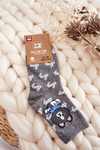 Women's Cotton Socks dog Dark grey